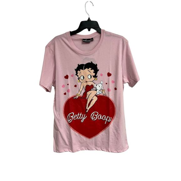 Betty Boop Sweetheart Pink Unisex T-Shirt Size L Graphic Print - Picture 2 of 6